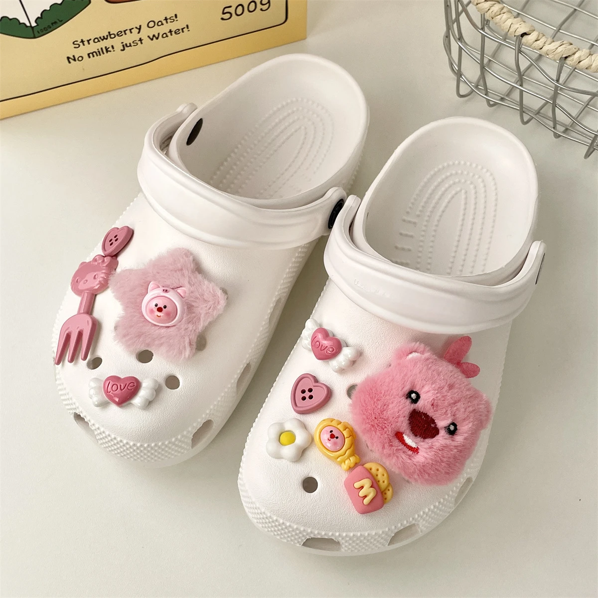 MINISO Прекрасный 3D плюшевый набор подвесок для обуви с изображением лисы, очаровательные петли, украшения для сандалий и сабо «сделай сам», праздничный подарок для мальчиков и девочек