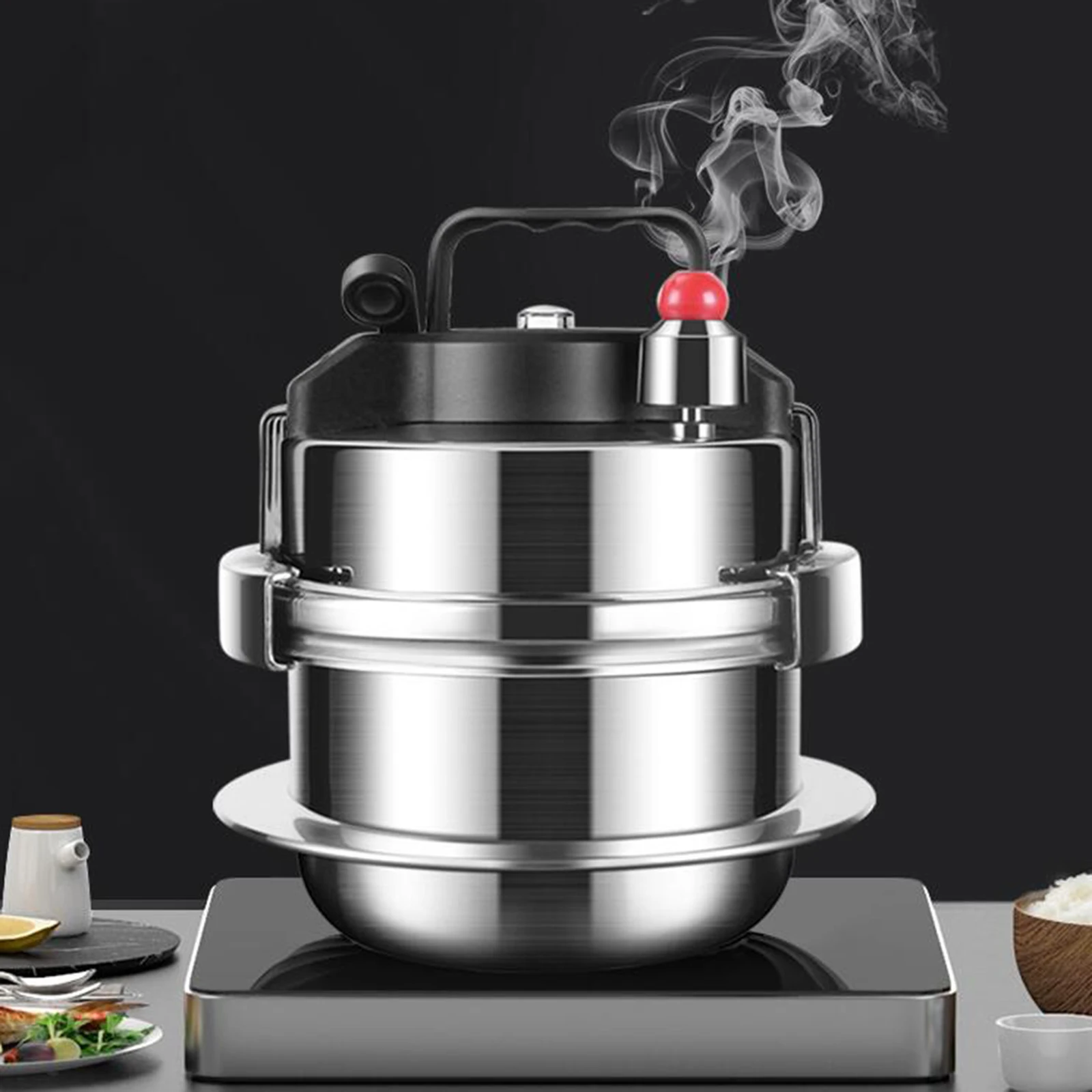 1.6L Mini Pressure Cooker 304 Stainless Steel Outdoor Camping Pressure Cooker Multifunctional 5-minute Quick Cooking Pot