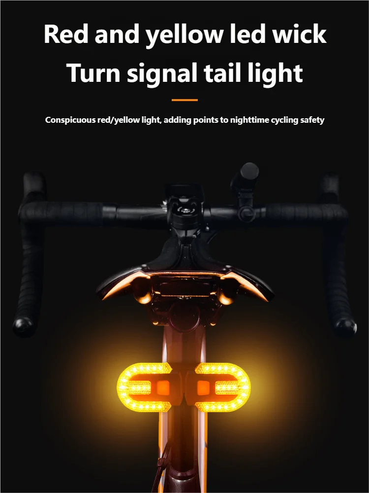 AliExpress Bike Turn Signal Rear Light LED Bicycle Lamp USB Rechargeable Bike Wireless Lights Back MTB Tail Light Bike Accessories