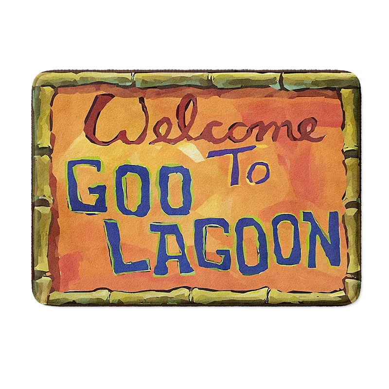 Gaslight Gatekeep Girlboss Welcome to Goo Lagoon Bath Mat with Non Slip Base Absorbent Cozy Flannel Bathroom Rug 60 x 40 cm