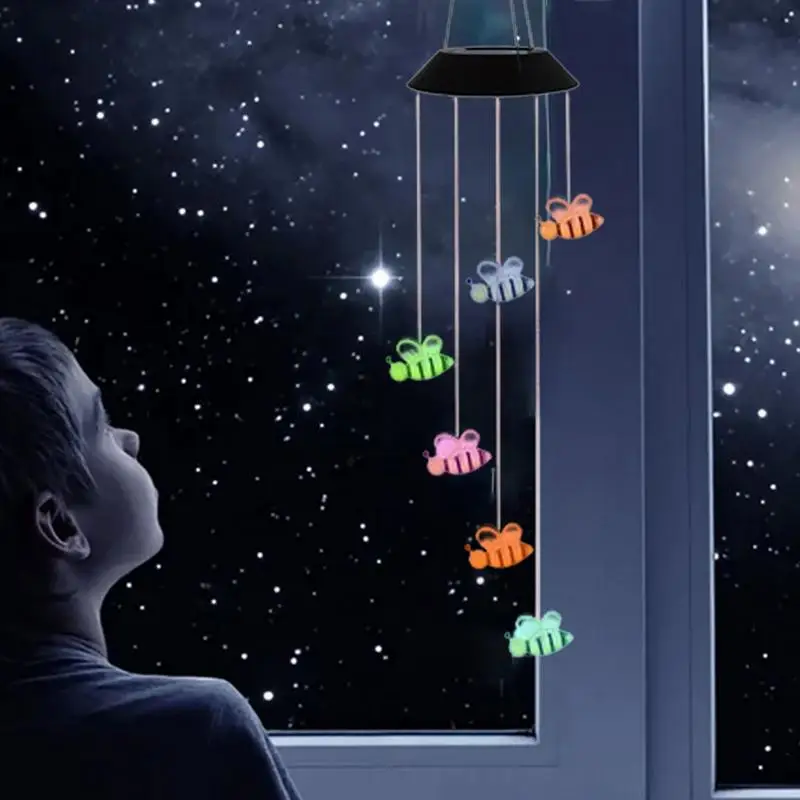 

Solar Light Wind Chimes For Outside Solar Chimes Outdoor Waterproof Bee Design Waterproof Lighted Spinner Decorative Windchime