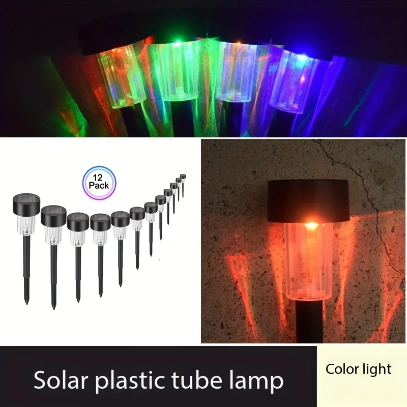 12pcs Led Solar Pathway Lights Waterproof Outdoor Solar Lamp for Garden Landscape Lighting Walkway Decoration Light Dropshipping