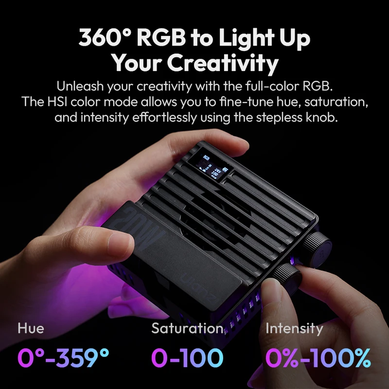 Ulanzi LE20 20W RGB مصباح الجيب بالألوان الكاملة CRI 95+ مع شحن من النوع C لصورة الطعام والحياة الساكنة والتصوير الفوتوغرافي والبث المباشر
