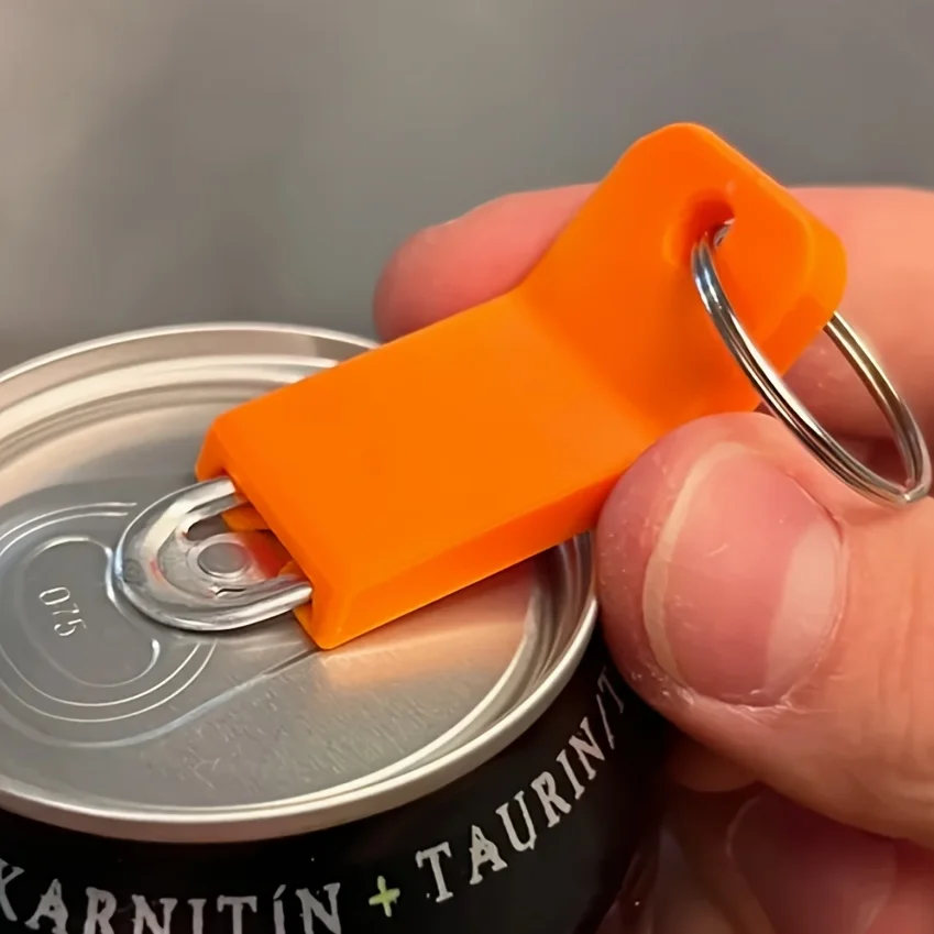 Abridor de latas metálico: no daña las manos, anillo antipérdida, portátil y duradero. Fácil de usar!