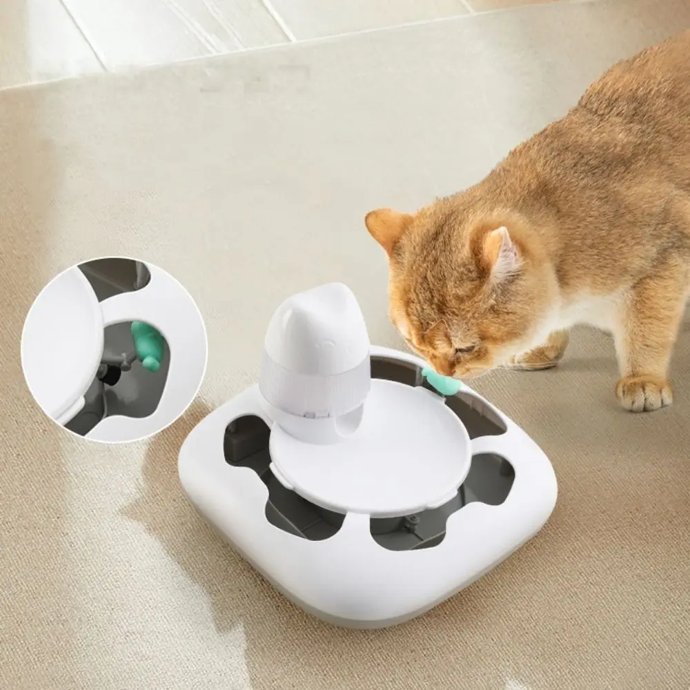 

Electric Cat Treat Dispenser Toy Rounded Roller Track Automatic Pet Feeder Rotating USB Charging Cat Teasing Toys