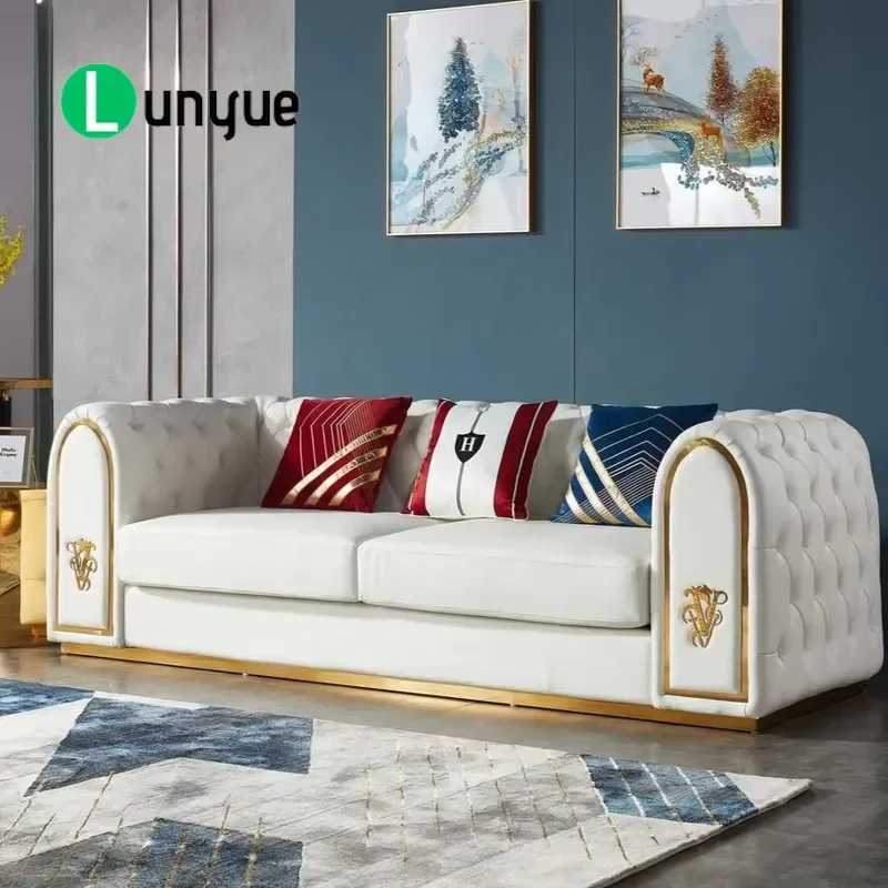 Luxury Italian Classic Sofa Set Tufted Contemporary Design High Quality Furniture for Apartment Mall Living Room Comfortable