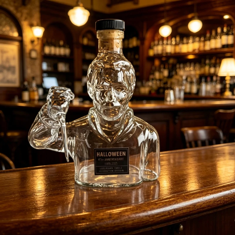 Halloween Michael Myers Whiskey Bottle Decanter 47th Anniversary Celebration Edition Collectible