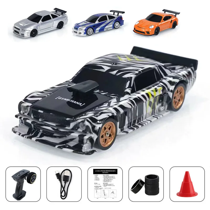 RC Drift Car High Speed 1/43 4WD Remote Control Car Four Wheel Drive Proportional Controlled Mini Racing Car Model 2.4G Boy Toy