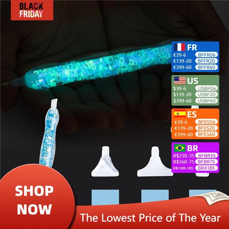 5D Resin Diamond Painting Tools, Blue Dirll Pen, Glow In The Dark Dotting Pen, Lumieous pen, Diamond Painting Accerssories