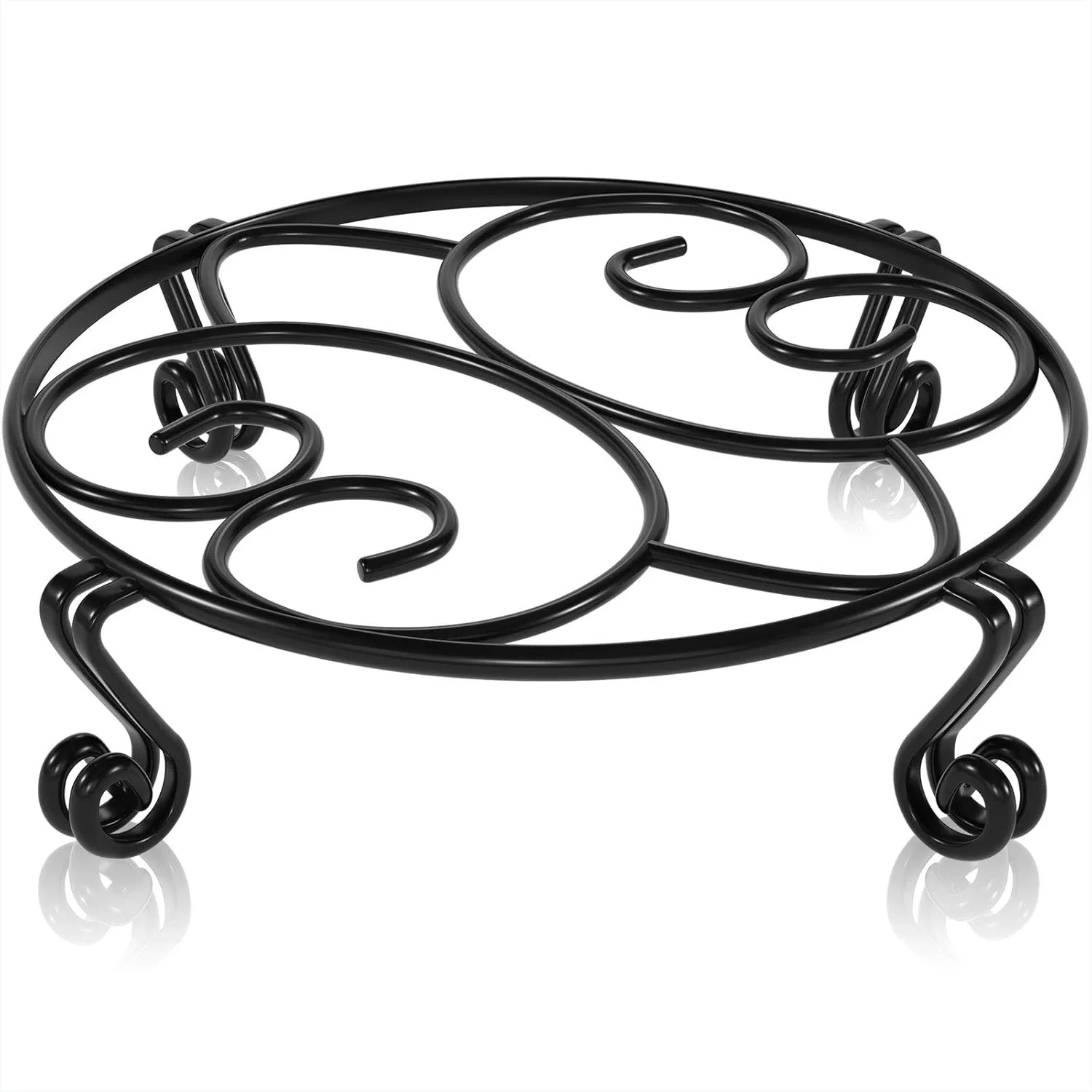 

Heavy Duty Plant Stand for Flower Pot, Metal Potted Holder Indoor Outdoor Rustproof Iron Garden Container Support Rack, Black