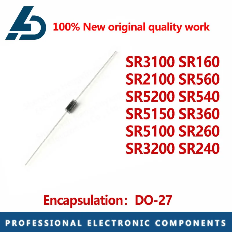 20PCS package DO-27 Schottky Diode SR160 SR3100 SR560 SR2100 SR5200 SR540 SR5150 SR360 SR5100 SR260 SR3200 SR240