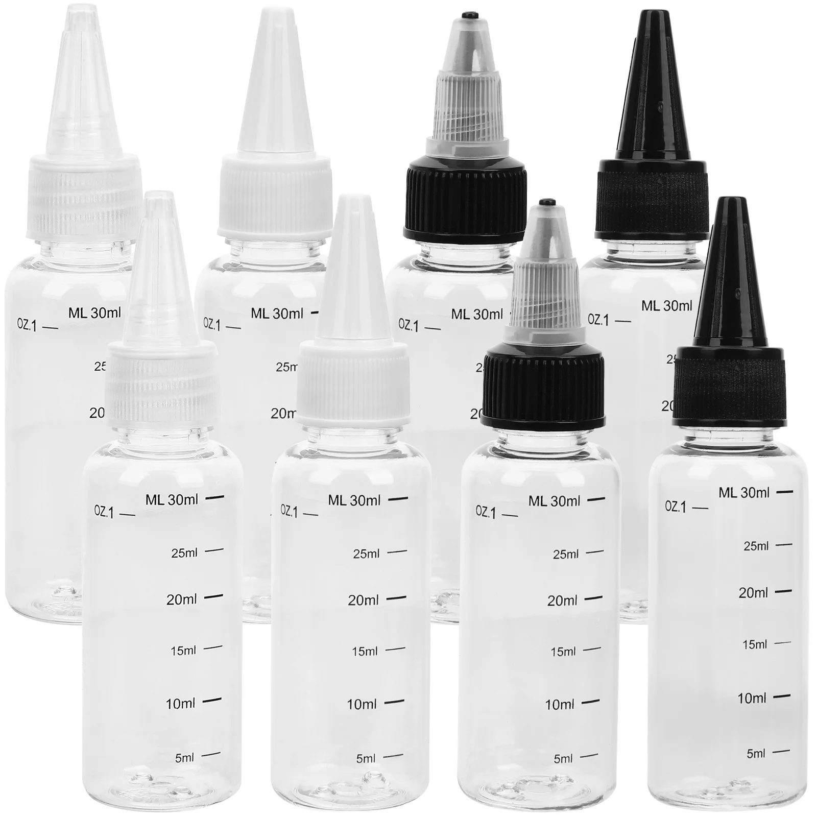 8 قطعة زجاجات ضغط فارغة مع مقياس زجاجة بلاستيكية شفافة قابلة لإعادة الملء للزيوت العطرية موزع سائل صغير #2