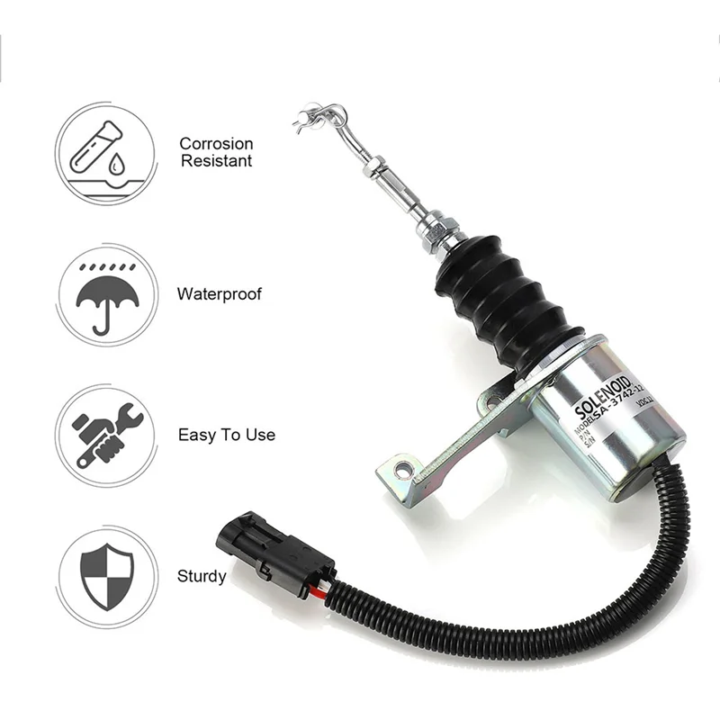 

2X 12V Fuel Shut Off Solenoid For Deutz RSV Perkins Synchro Start 1751ES Engine 3932017 SA-3742-12