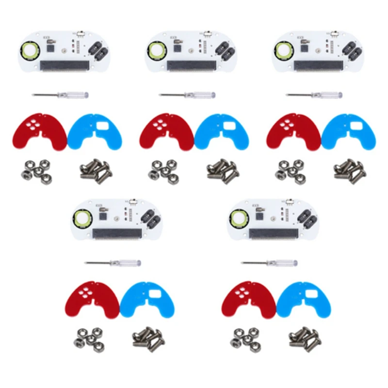 5PCS For Micro-Bit Electronic Joystick:Bit V2 Kit Acrylic Case On-Board Buzzer+Vibration Motor Microbit Controller Durable