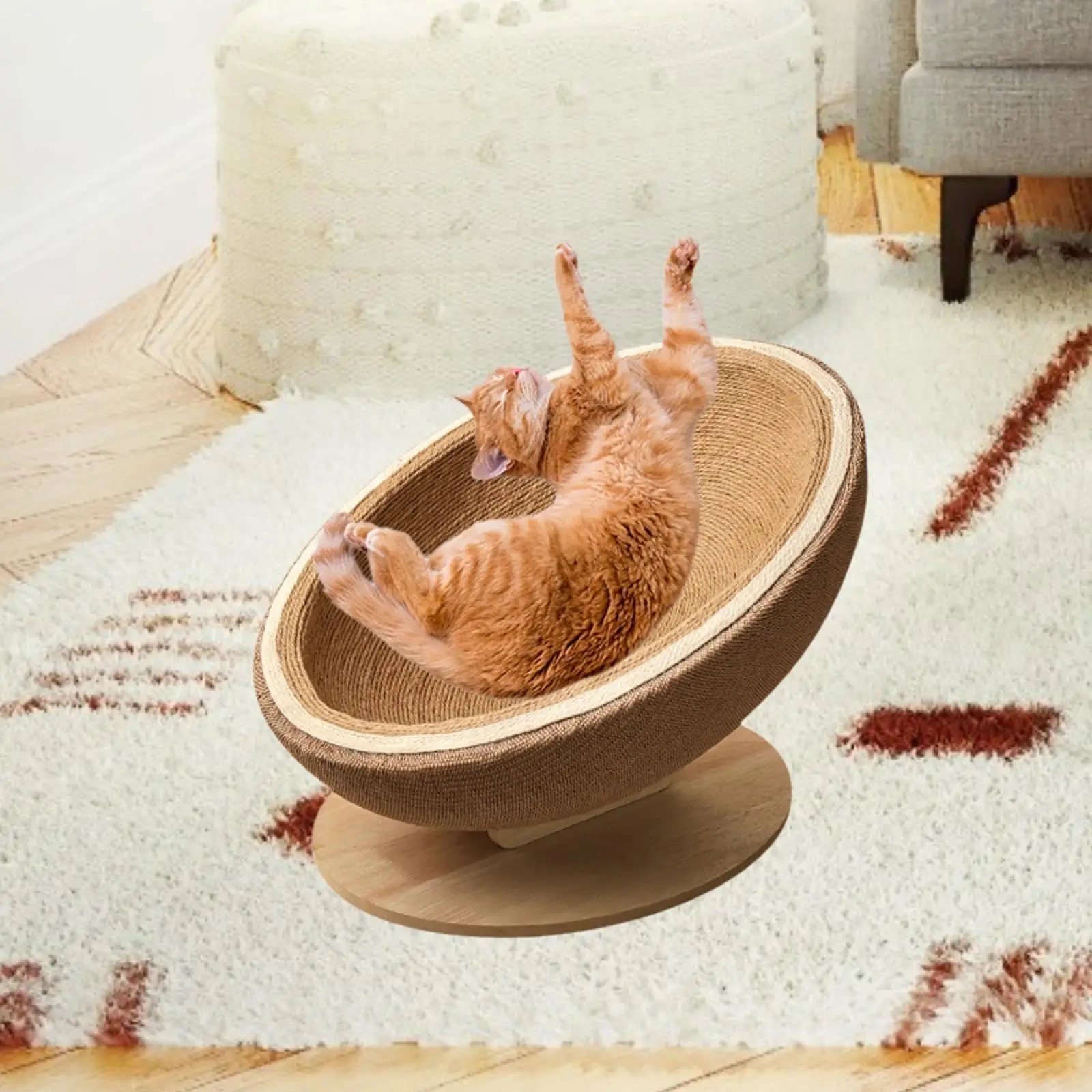 Hemp Rope Cat Scratcher Multifunctional Furniture Protection Pet Cat Lounge Bed for Kitten Grinding Claws Outdoor Indoor Cats