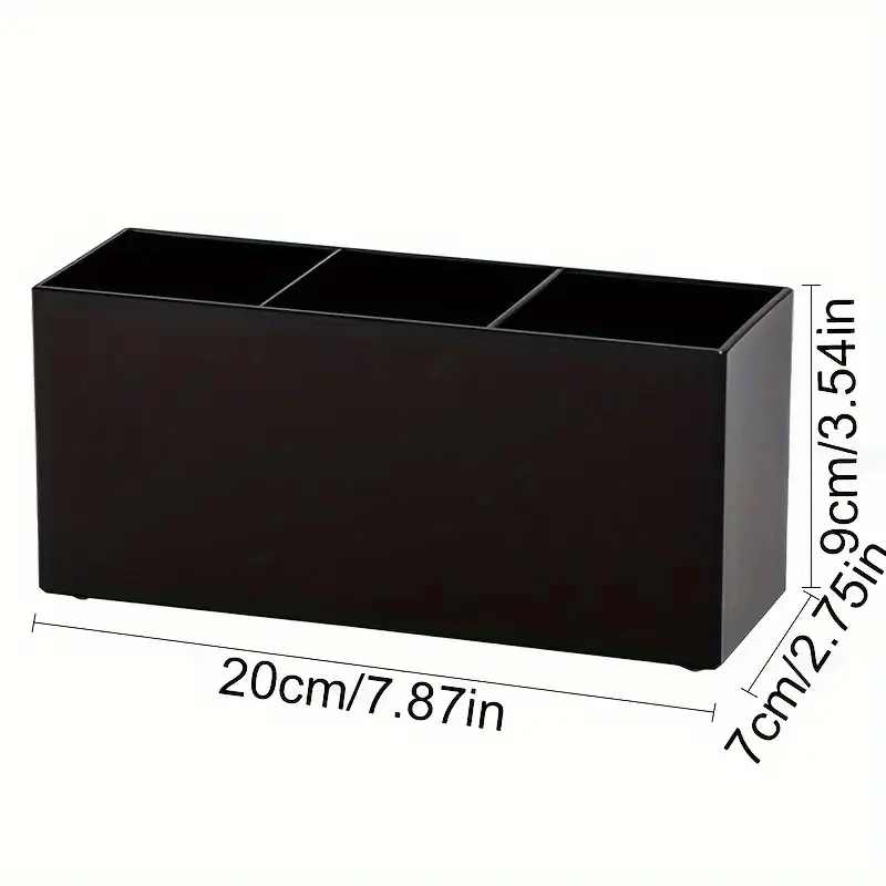 Makeup Brush Holder Organizer Acrylic Cosmetic Brushes Storage Box with 3 Slots Comestic Tools Storage Box for Vanity Countertop