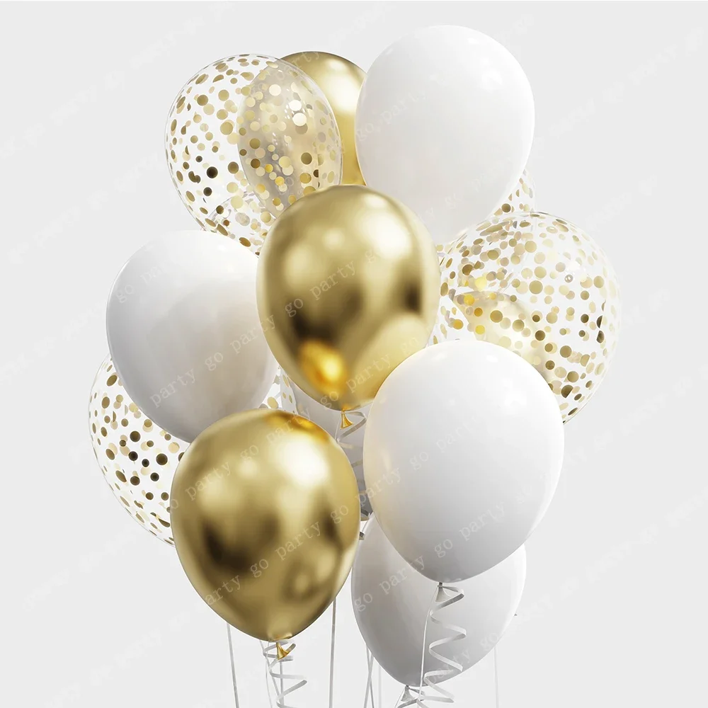 12 pièces de ballons en Latex noir or 12 pouces, Globos à hélium de remise de diplôme pour adultes et enfants, décorations de fête d\'anniversaire,