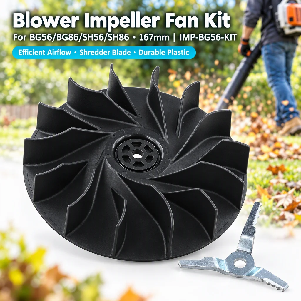 Impeller Fan Part for BG56 BG86 SH56 SH86 Garden Blower and Shredder Offering Reliable Airflow and Shredding Capability