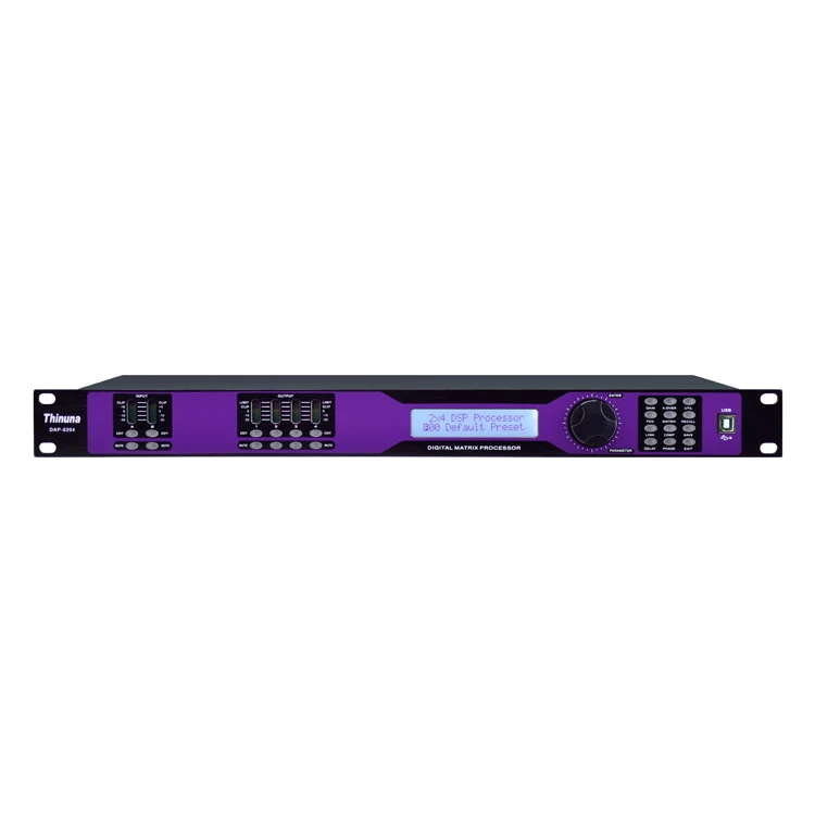 Audio DSP Processor Professional Digital Audio Processors 2 in 4 Out Karaoke Digital Audio Processor