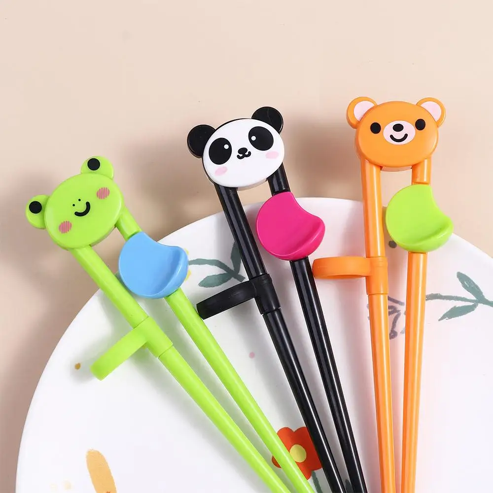 Adorable Cute Frog Bear Cartoon Animal Kids Chopsticks Eating Training Tools Tableware Baby Practice Helper