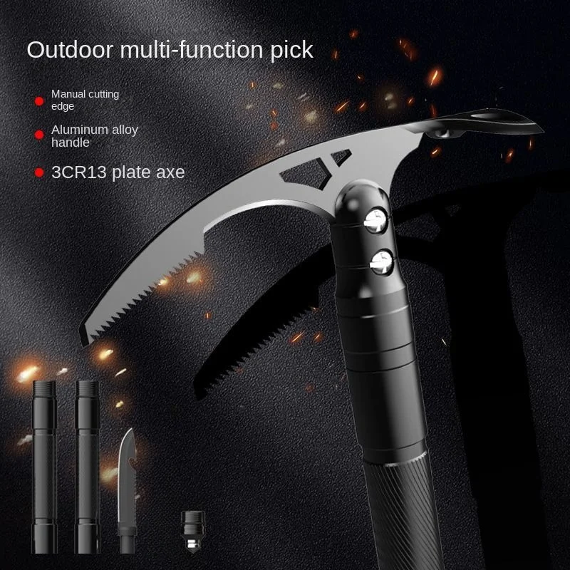 

High-Quality Gardening Outdoor camping adventure, multifunctional pure steel axe, tree root digging tool, ice axe, wild boar axe