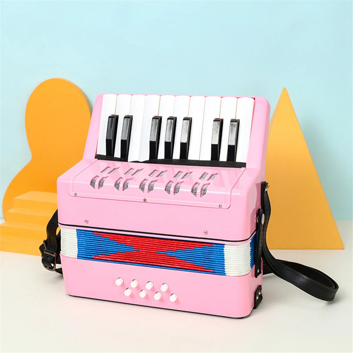 

A57T Pink 17 Keys 8 Bass Accordion Children'S Educational Musical Instrument for Students Beginners