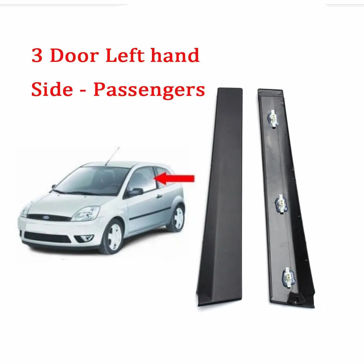 A Pair Car Front Door Moulding Trim Outer Front Door Window Moulding Trim For Ford For Fiesta MK6 2001-2008 3 Door Model