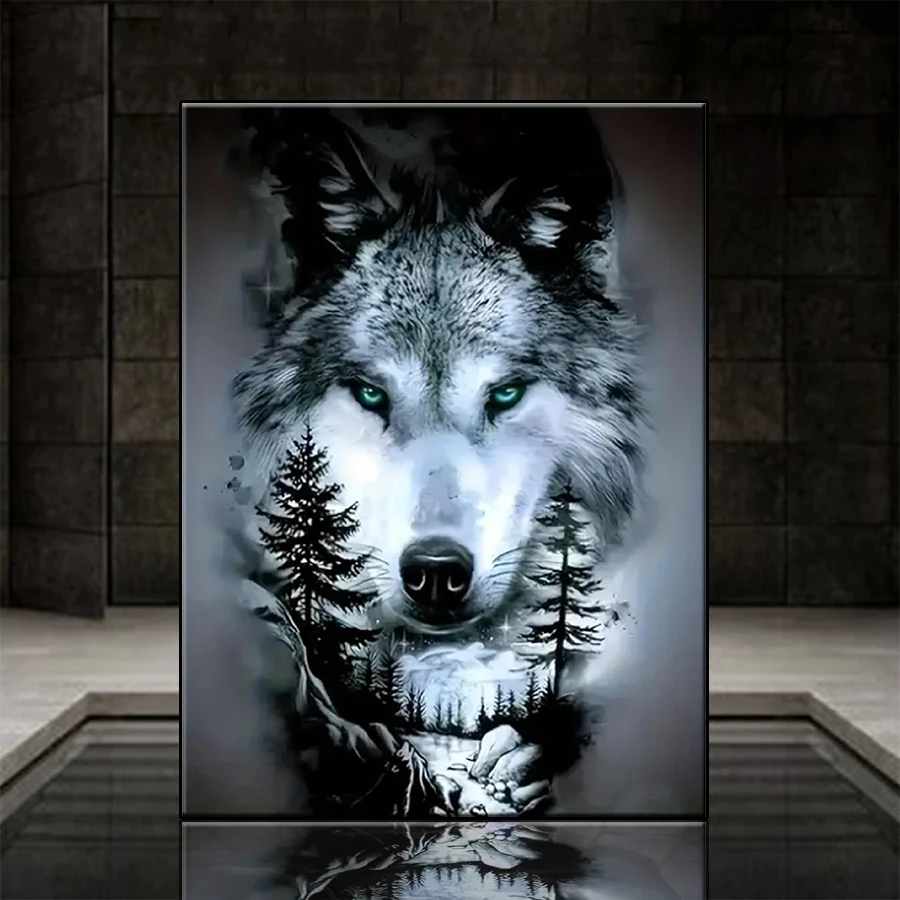 Diamond Mosaic Picture Abstract Art Animal Forest Wolf Diamond Painting Kit New Cross Stitch Embroidery Wall Art