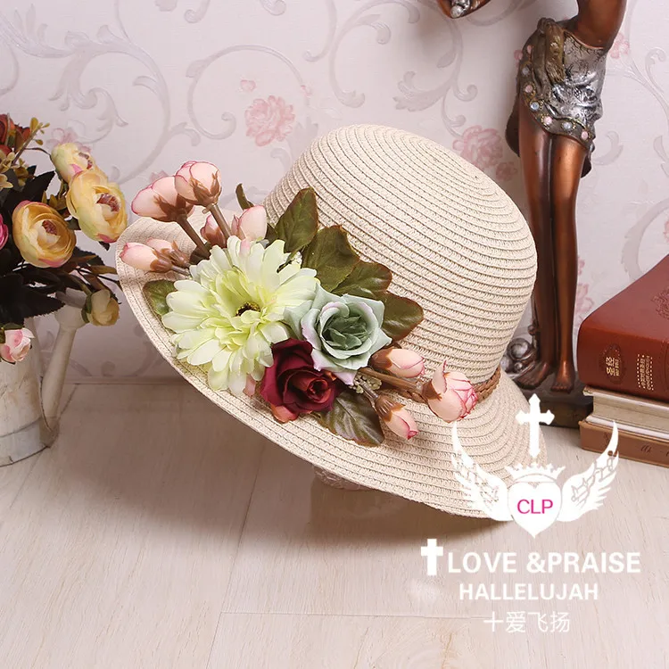 

2022 Flower Beach Hats Casual Street Summer Women Sun Visor Fashion Spring Travel Sun Cap Hats Outdoor Foldable Female Straw Hat