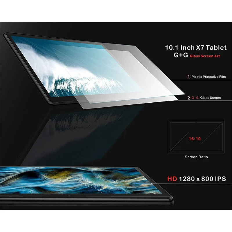 글로벌 버전 Yestel X7 태블릿, 10.1 인치 옥타 코어, 4 + 64GB, 8000 mAh 태블릿 PC, 120Hz, 2.5K LCD 디스플레이, 실버 태블릿, 안드로이드 12