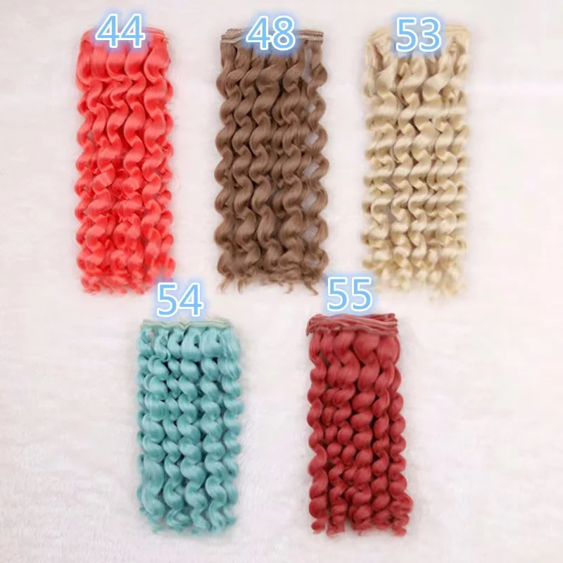 1 개 15cm 1/3 1/4 1/6 BJD SD 인형 가발 번들 Blythe 살롱 고온 실크 섬유 변태 곱슬 머리 DIY 인형 액세서리