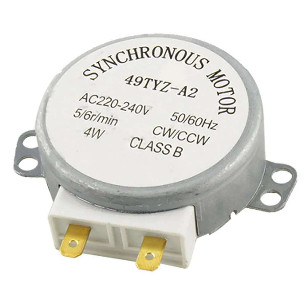 49TYZ-A2 Shaft Diameter 7mm x 11mm AC 220V-240V 4W 5/6RPM Turntable Synchronous Motor Microwave Oven 65mm x 60mm x 27mm