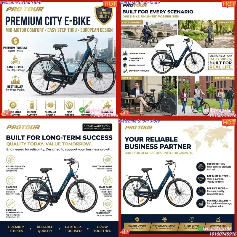 2026CE Low Step City E-Bike M200 Mid Drive 250W 36V14Ah Nexus 7-Speed 45KM CE Aluminum Brushless Pedal-Assist