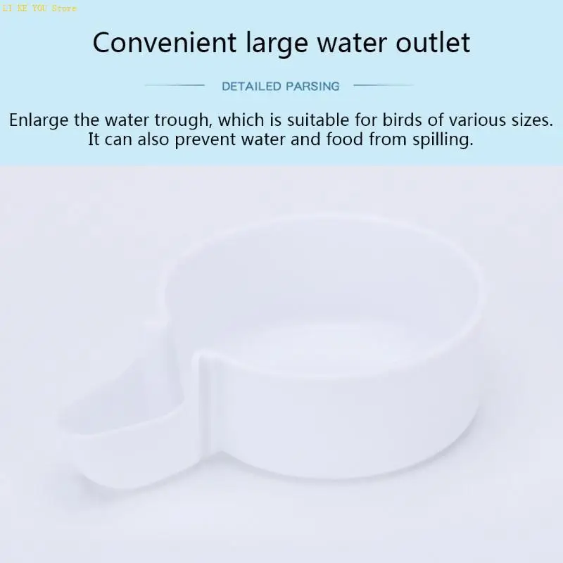 W3JE 2 Pack Bird Water Dispenser for Cage Parakeet Feeder and Drinker Set for Parrot 10 Days Capacity for 2 Parrots (14 oz)