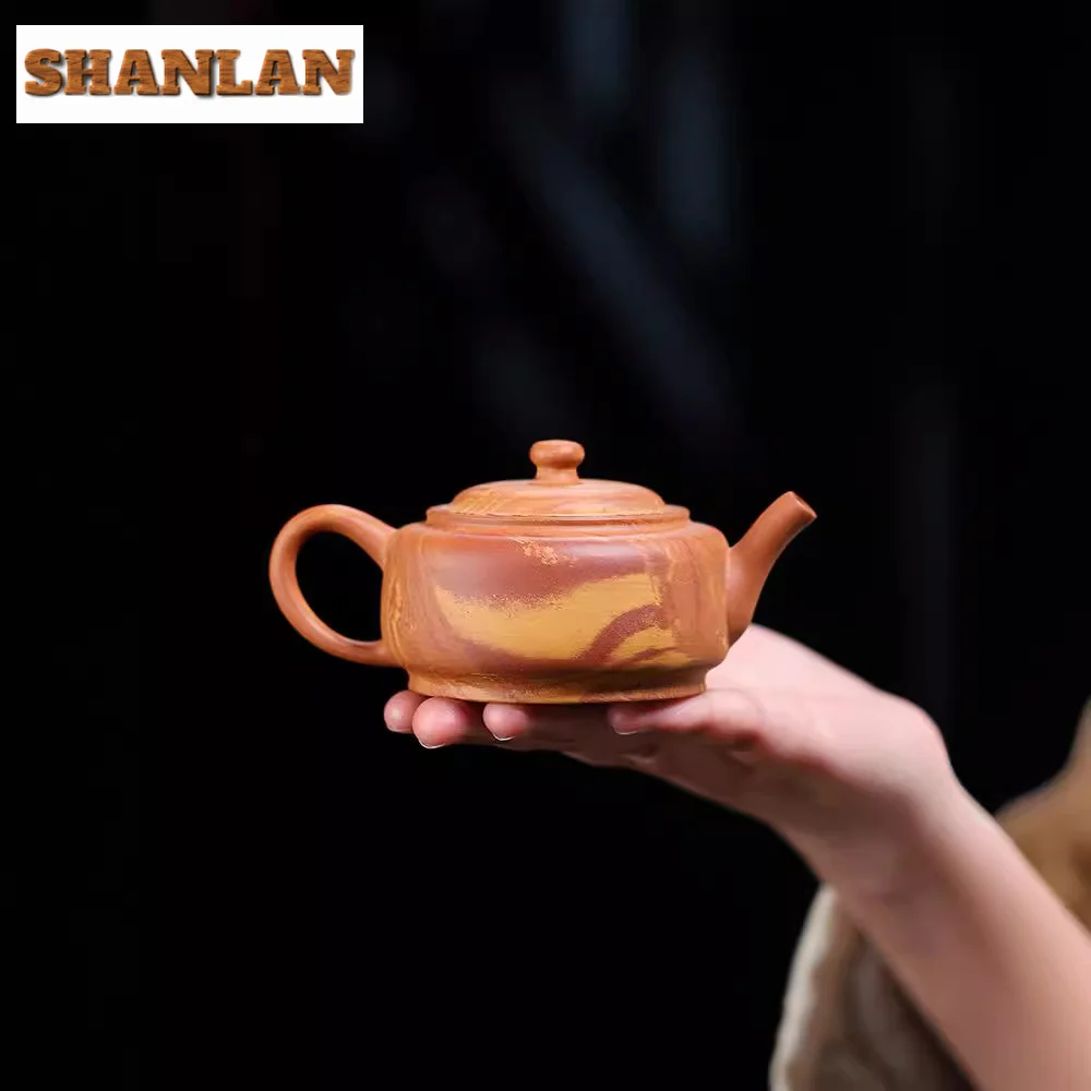 120ML Vintage Yixing Purple Clay Teapots Handmade Beauty Pot Raw Ore Mud Tea Soaking Kettle Zisha Teaset Ornaments Supplies Gift