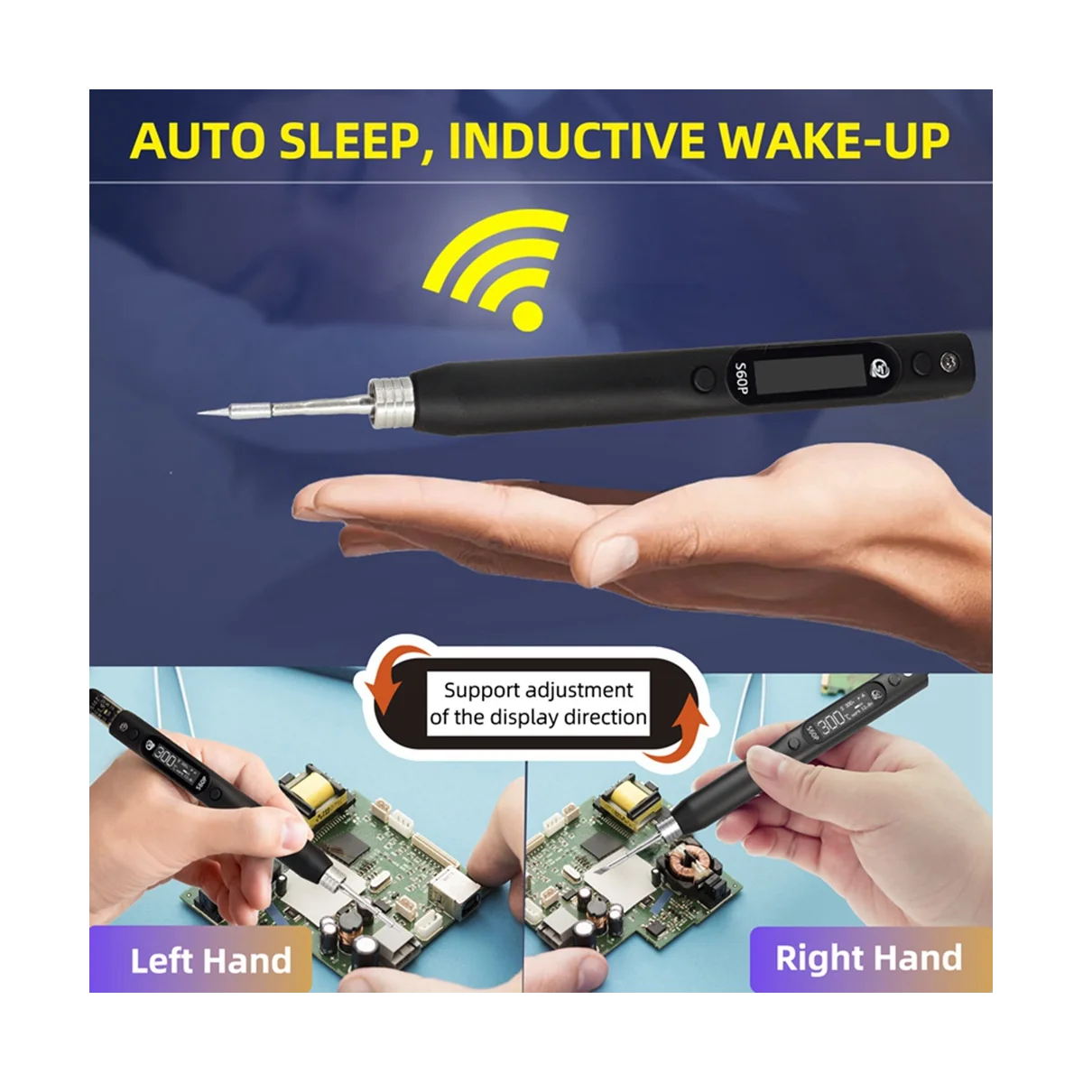 SEQURE S60P Anti-Static Nano Soldering Iron Pen Support PD/QC Power Supply Compatible with C210 Solder Tip Precision Repair Tool
