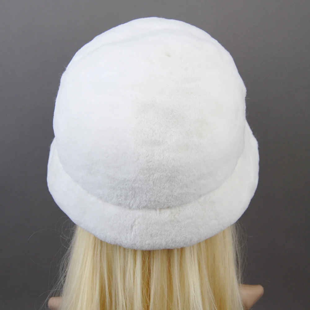 Winter Russian Outdoor Fur Bomber Hats Luxury Women Natural Real Rex Rabbit Fur Hats Beanies Lady Warm Knitted Genuine Fur Caps