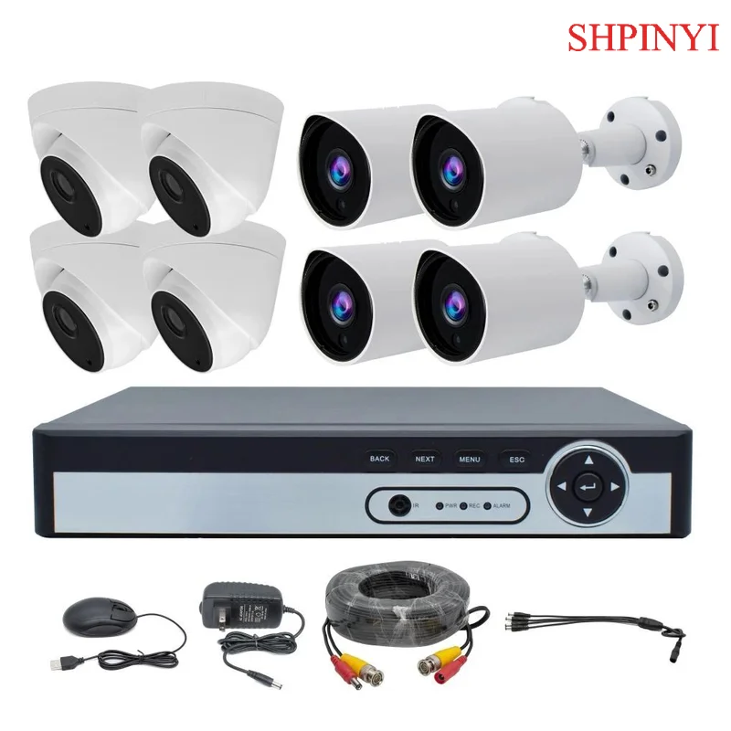 

Besview H.265 5MP/2MP 5MN DVR + комплект турельной и пулевидной камеры 1080P/5MP