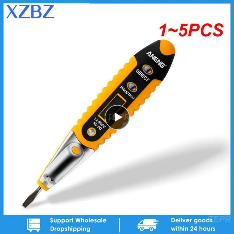 1~5PCS Digital Test Pencil Tester Electrical Detector Pen LCD Display Screwdriver /DC 12-250V for Electrician Tools