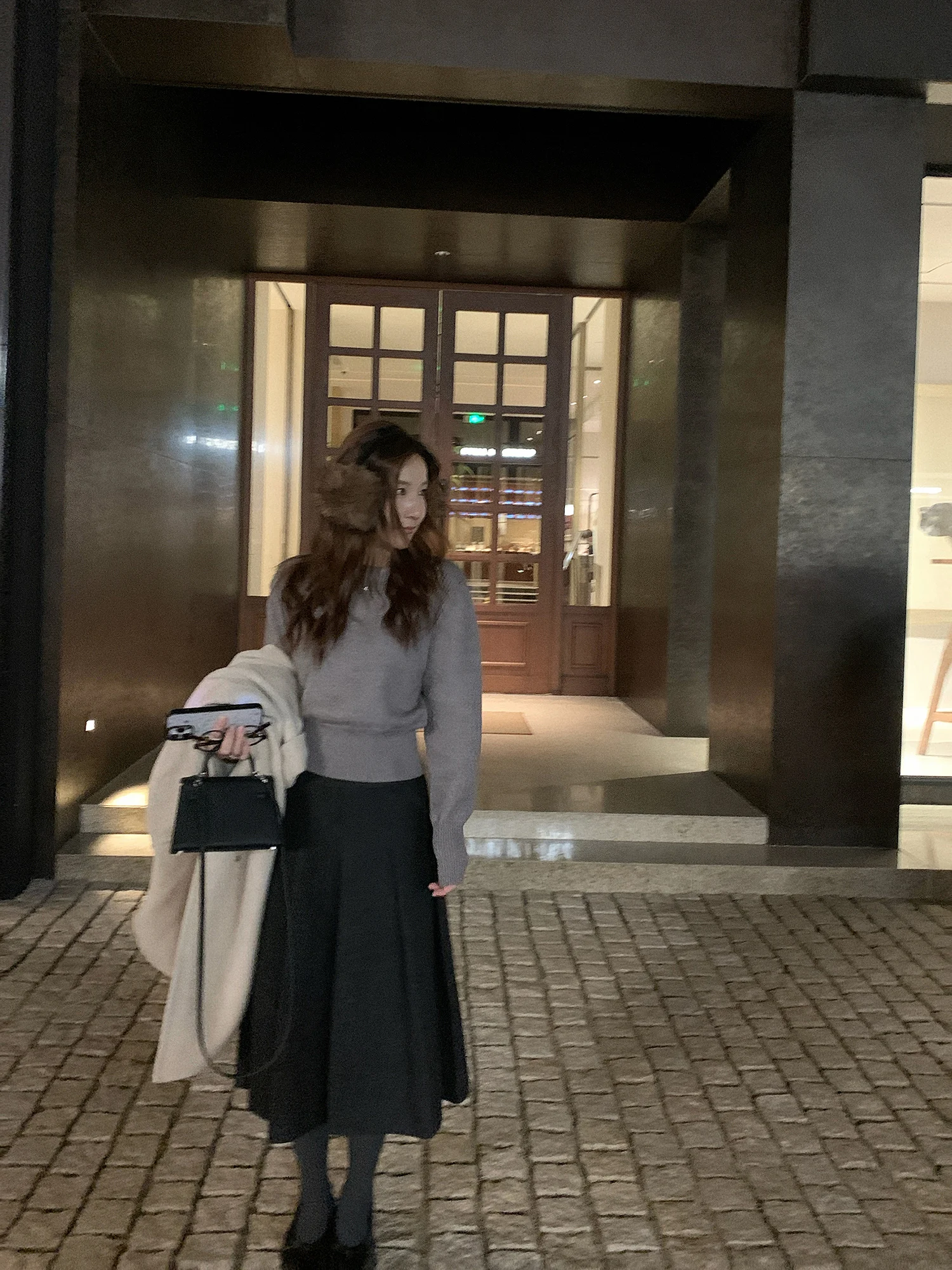 

XierZ Korean Sle One-oulder ey Sweater Women's ort Knitted Top Winter Warm Faion Commute Straight Tube Long Sve