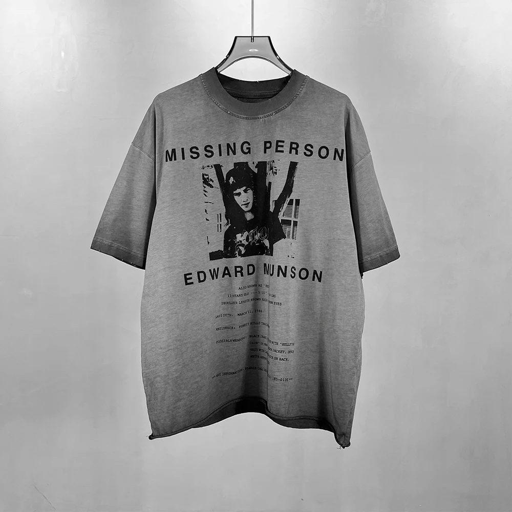 

Vintage Printed Men's T-shirt Oversized Retro Washed Y2k Punk Women Streetwear Cotton T Shirts 2026 Short Sleeve New In Tops Tee