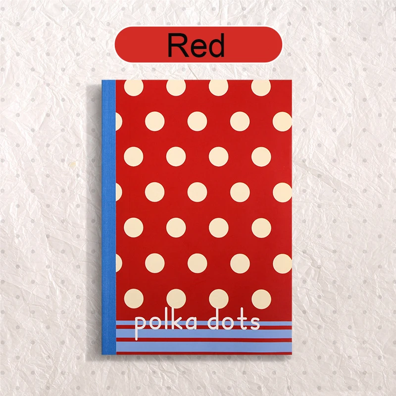 Kawaii Color Polka Dot Notebook A5 B5 80 Pages Ruled Line Diary Glue Binding Notepad High Value Student Journal