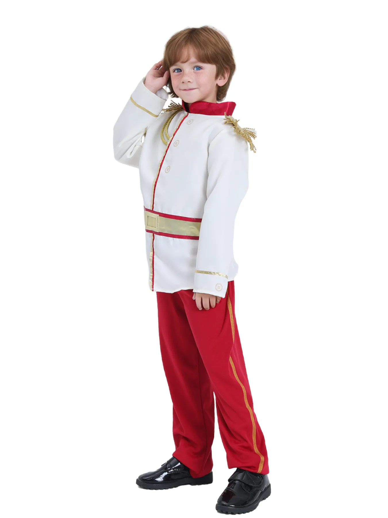 Handsome Boy Middle Ages Noble Royal Charming Prince Child Kids Carnival Party Halloween Cosplay Costumes