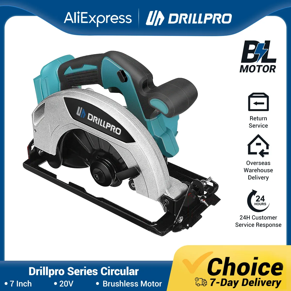 

Электрическая циркулярная пила Drillpro, 7 дюймов, 233 мм, бесщеточная Беспроводная портативная машина для резки древесины, электроинструменты для батареи Makita