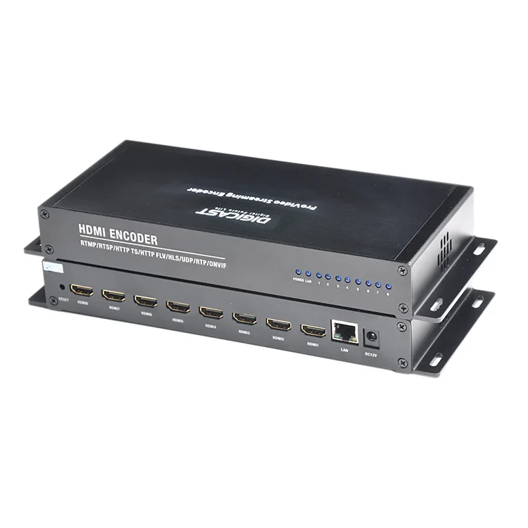 DMB-8808A-EC H.264/MPEG-4 1080P 8 channel HD MI to IP Live Streaming Encoder