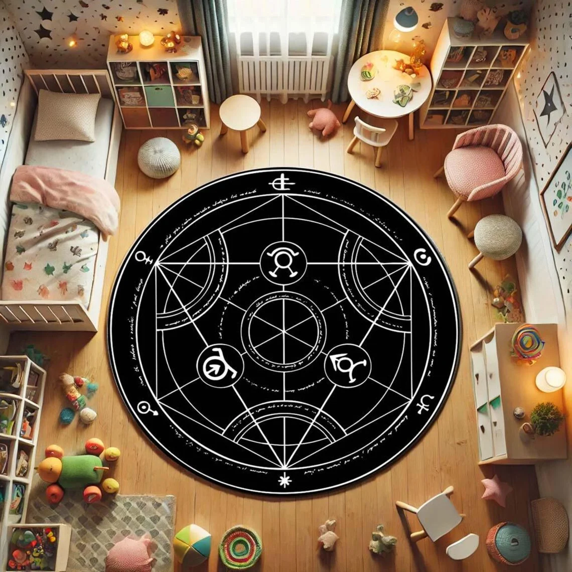 Moon Phase Round Rug Whimsigoth Celestial Decor Living Room Decor Sofa Rug Bedroom Bedside Rug Coffee Chair Basketry Floor Mat