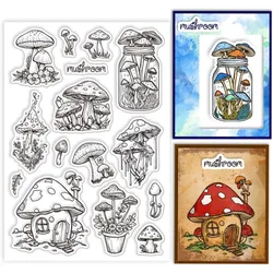 1Sheet Mushroom Clear Stamp for Card Making Mushroom House Silicone Clear Stamp Crystal Bottle Mushrooms Transparent Seal Stamp