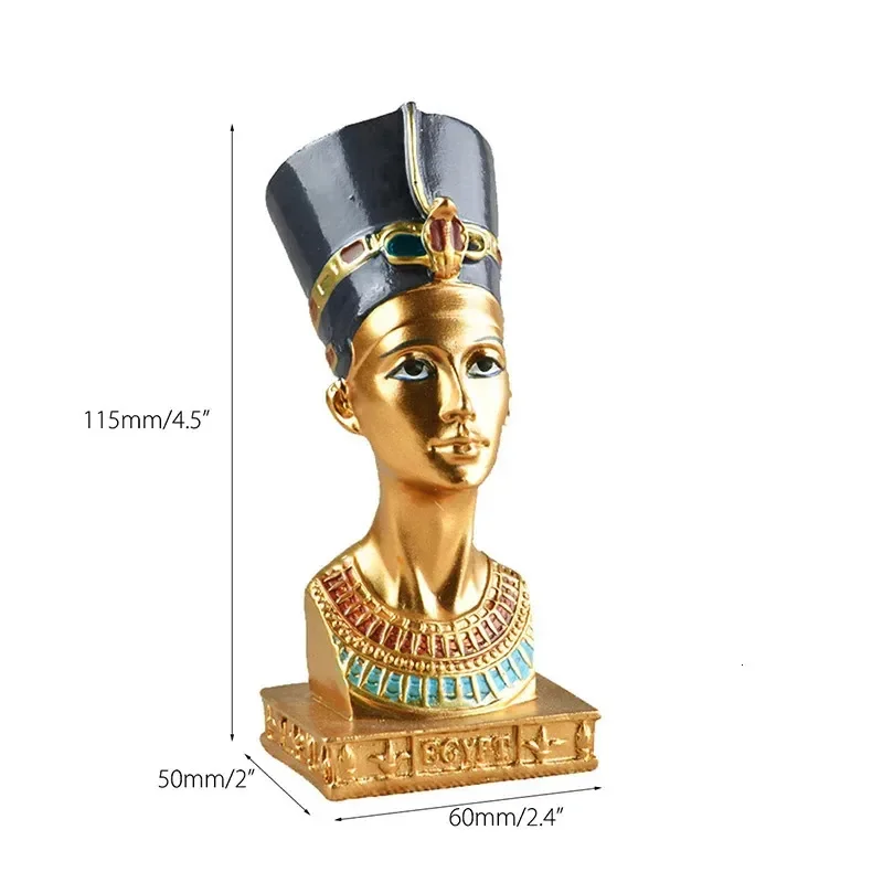 Glamorous Egyptian Pharaoh Queen Sculpture Ornament Gifts Resin Figurine Statue Crafts Miniatures Home Furnishing Decoration