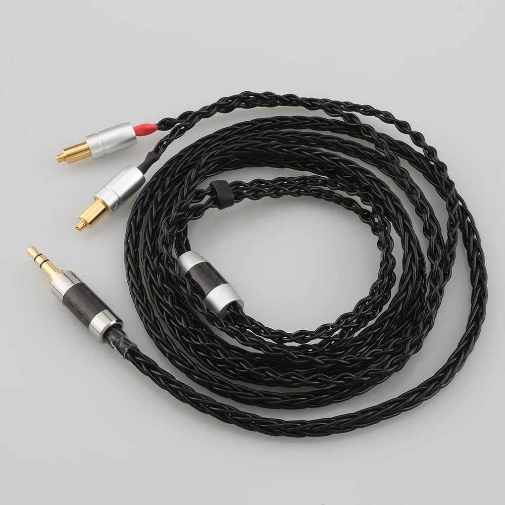 Audiocrast 2.5MM/3.5MM/4.4MM/XLR male 8 Core 7N OCC Black Braided Earphone Cable For Shure SRH1540 SRH1840 SRH1440 Headphone