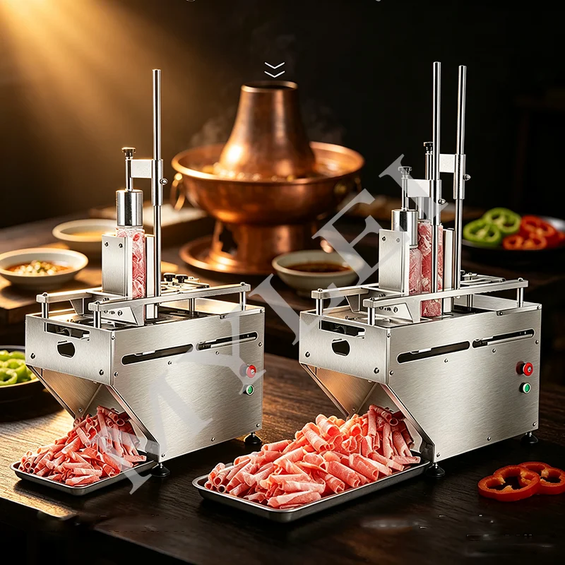 Automatic Fatty Beef and Lamb Meat Slicer Commercial Hotpot Shop Frozen Fresh Meat Slicing Machine